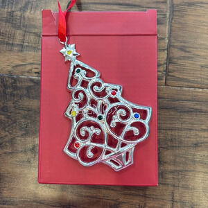 Lenox Sparkle and Scroll Multi-Crystal Tree Ornament